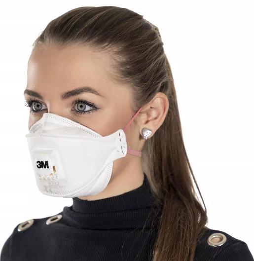 Andningsskydd 1st, andningsmask 3m AURA 9332+ skyddar mot virus bakterier m.m. FFP3, CE - 4