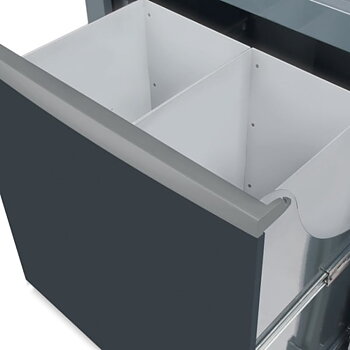 BETA TOOLS Avfallsmodul med Utdragbar Front 588 x 355 x 580 mm, 2 Fack, Rostfri, RSC