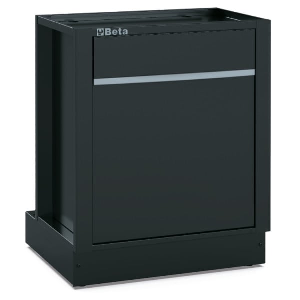 BETA TOOLS Avfallsmodul med Utdragbar Front 588 x 355 x 580 mm, 2 Fack, Rostfri, RSC