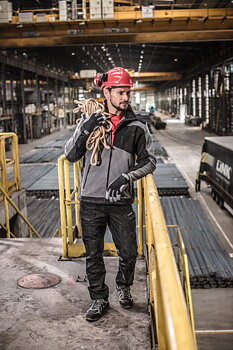 LahtiPro Fleecejacka med förstärkning, grå-svart, CE, LAHTI (Storlek : 2XL)