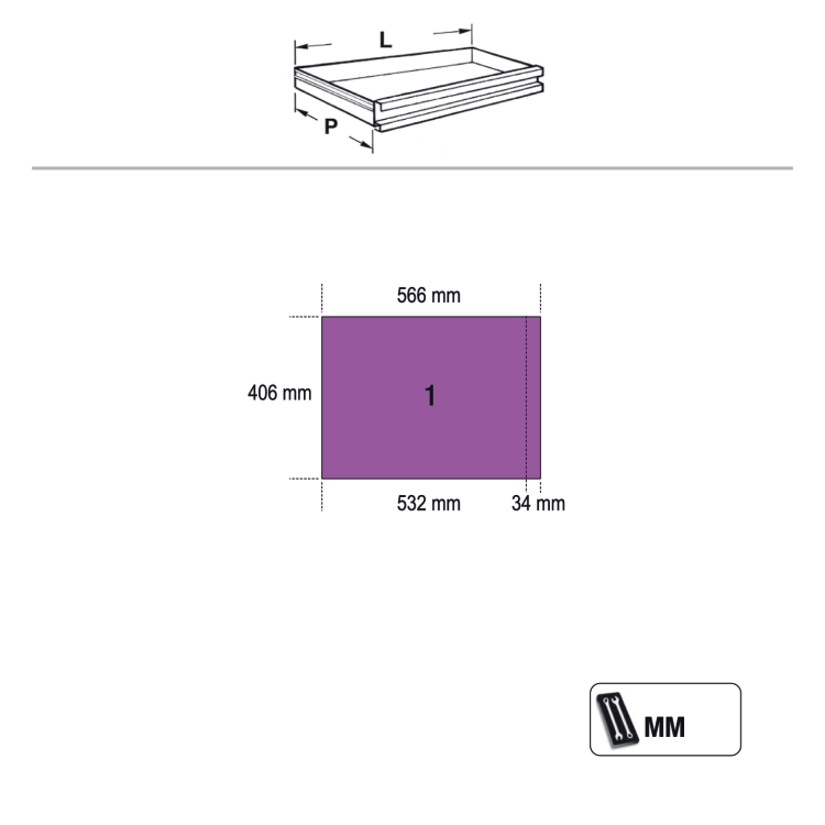 BETA TOOLS Garageinredning Rostfri MDF Bänkskiva, 7+5 Lådor, Perforerade Paneler, BETA - 2