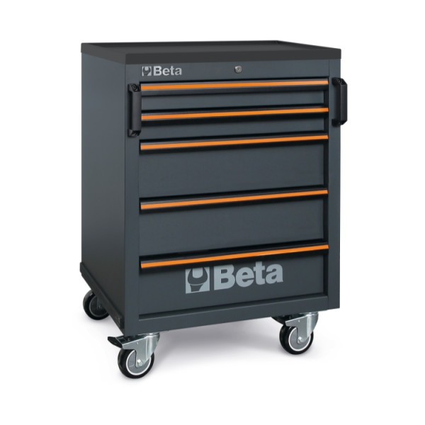 BETA TOOLS Verktygsvagn 5 Lådor 532 x 406 mm ABS-topp, rostfri, C45PRO