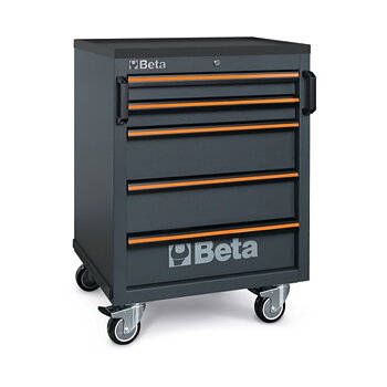 BETA TOOLS Verktygsvagn 5 Lådor 532 x 406 mm ABS-topp, rostfri, C45PRO