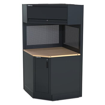 BETA TOOLS Hörnmodul Arbetsbänk 964 x 964 mm, Perforerade Paneler, RSC