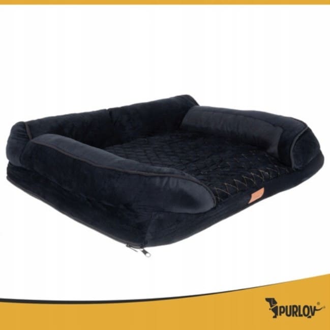Ortopedisk Hundbädd S 65 x 55 x 18 cm Avtagbart Överdrag Halkfri Botten 6 cm Madrass Tvättbar, Purlov - 11