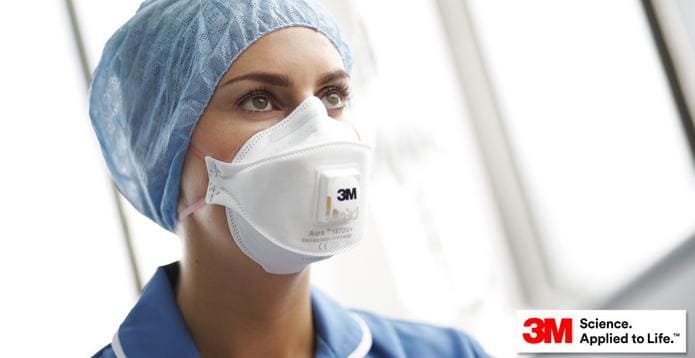 Andningsskydd, 1st andningsmask 3m™ Aura™ 1873V+ skyddar mot virus bakterier m.m. FFP3, CE - 4