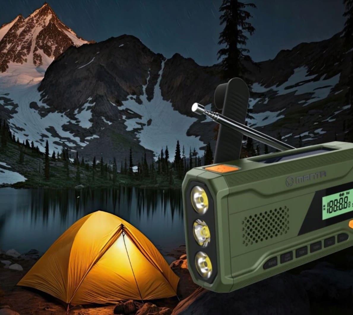 Övriga6 Nödradio 4500mAh AM/FM Dynamo Solpanel Ficklampa SOS Powerbank, Manta - 7