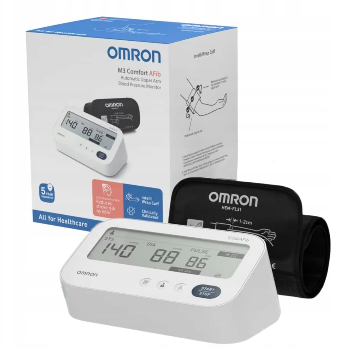 Övriga10 Blodtrycksmätare Omron M3 Comfort AFib HEM-7196-FLE, Överarm AFib Förmaksflimmer - 2