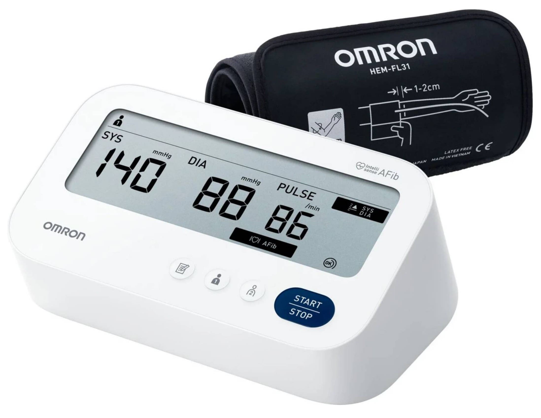 Övriga10 Blodtrycksmätare Omron M3 Comfort AFib HEM-7196-FLE, Överarm AFib Förmaksflimmer