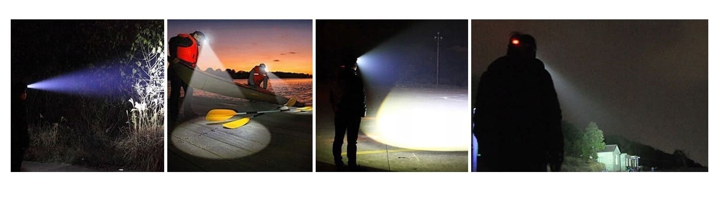 Pannlampa LED 800lm 300m Räckvidd Zoom 3 Lägen Vattentålig Aluminium 90° Vinkel (inkl. 2 laddbara batterier) - 13