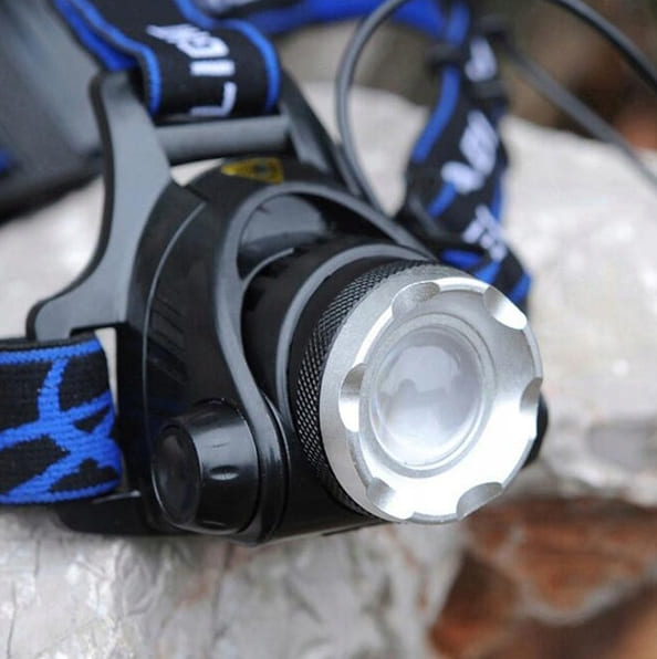 Övriga 3 Pannlampa LED 800lm 300m Räckvidd Zoom 3 Lägen Vattentålig Aluminium 90° Vinkel (inkl. 2 laddbara batterier) - 6