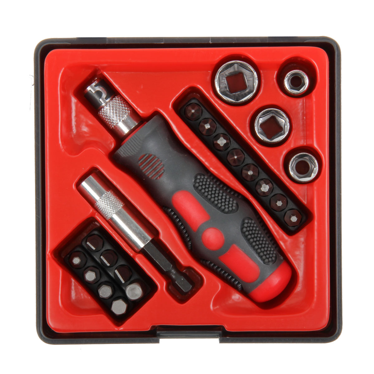 PROLINE TOOLS Magnetiskt hylshandtag med bits och hylsor, 22 delar, Proline