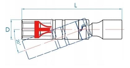 King Tony Ledad specialtändstiftshylsa 3/816 mm 12-kantig, 162 mm lång, KingTony - 4
