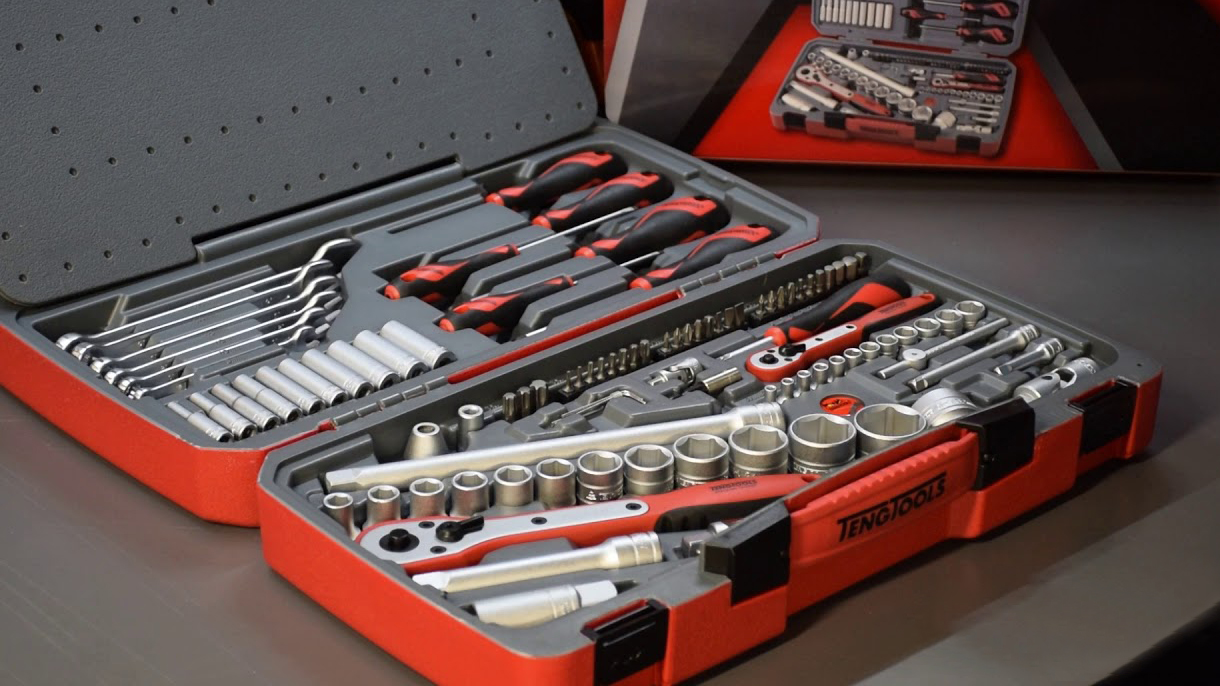 Verktygsstas 1/41/2, 95 delar i en tålig plastväska, TENG Tools - 4