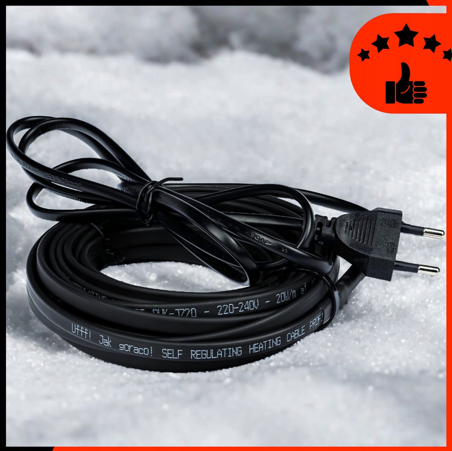 Värmekabel Frostvakt, Självreglerande 230V 10W/m IP68 med Stickkontakt 1-10m, profiHOT (Längd (m) : 10) - 7
