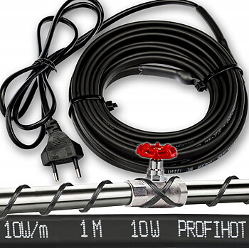 Värmekabel Frostvakt, Självreglerande 230V 10W/m IP68 med Stickkontakt 1-10m, profiHOT (Längd (m) : 6)