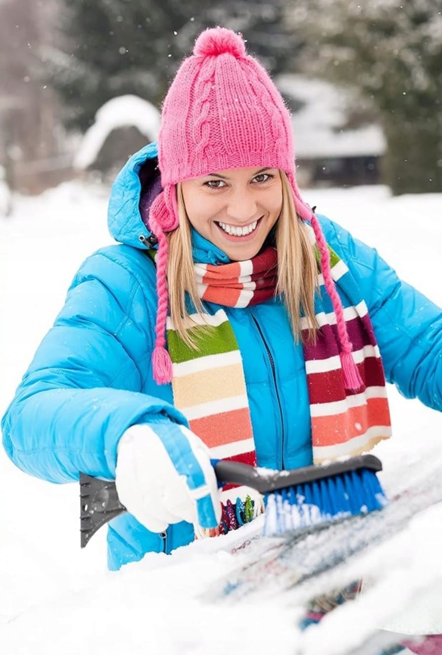 Isskrapa och Snöborste 2-i-165 cm Premium Skumhandtag Köldbeständig för Bil - 6