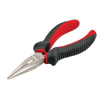 PROLINE TOOLS Flacktång rak 200 mm med sidavbitare, räfflad gripyta, rundad käft, Proline