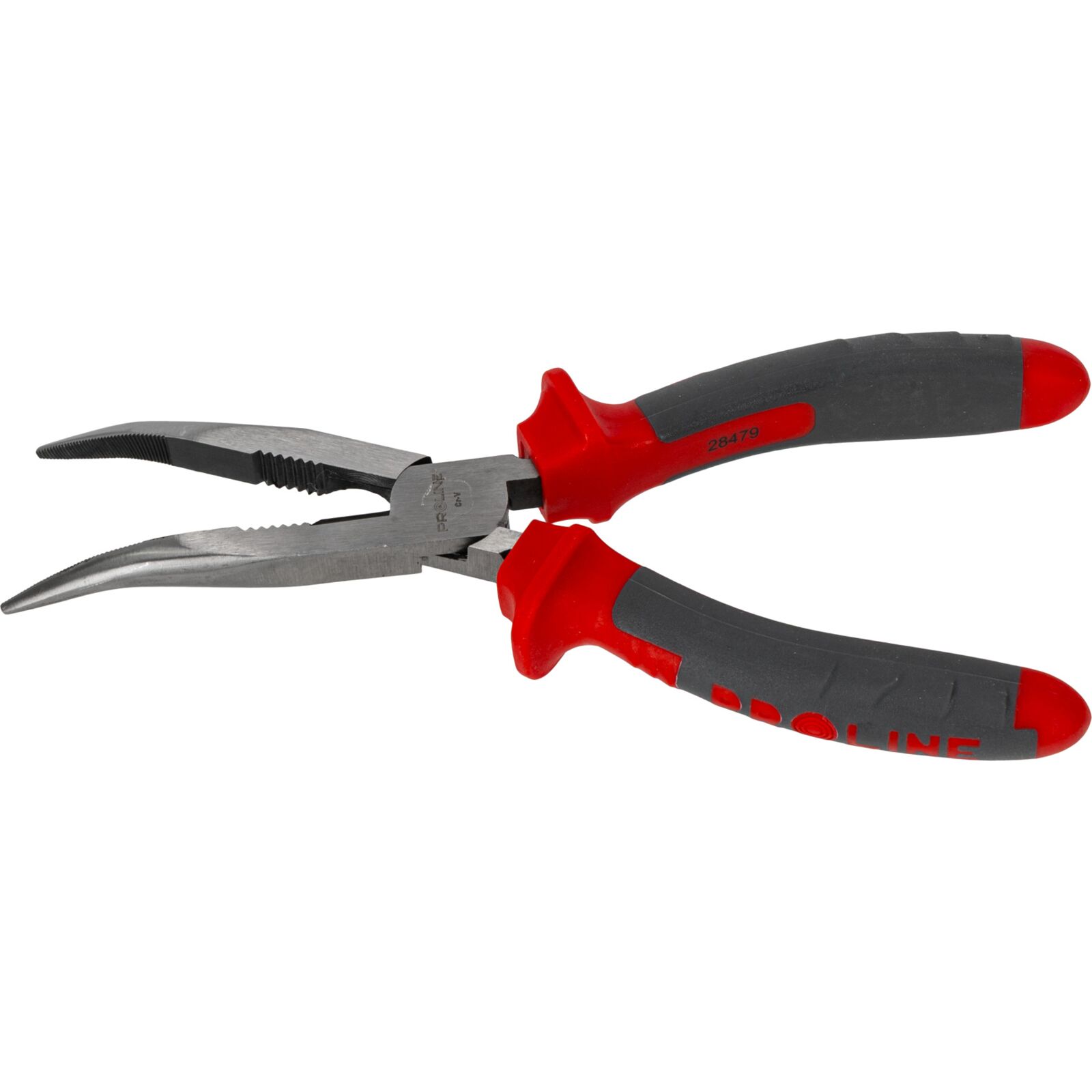 PROLINE TOOLS Flacktång böjd 200 mm CV med sidavbitare, räfflad gripyta, rundad käft, Proline - 6