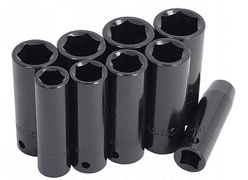 Krafthylssats 3/810-19 mm långa krafthylor, slaghylsor, 9st, Neilsen