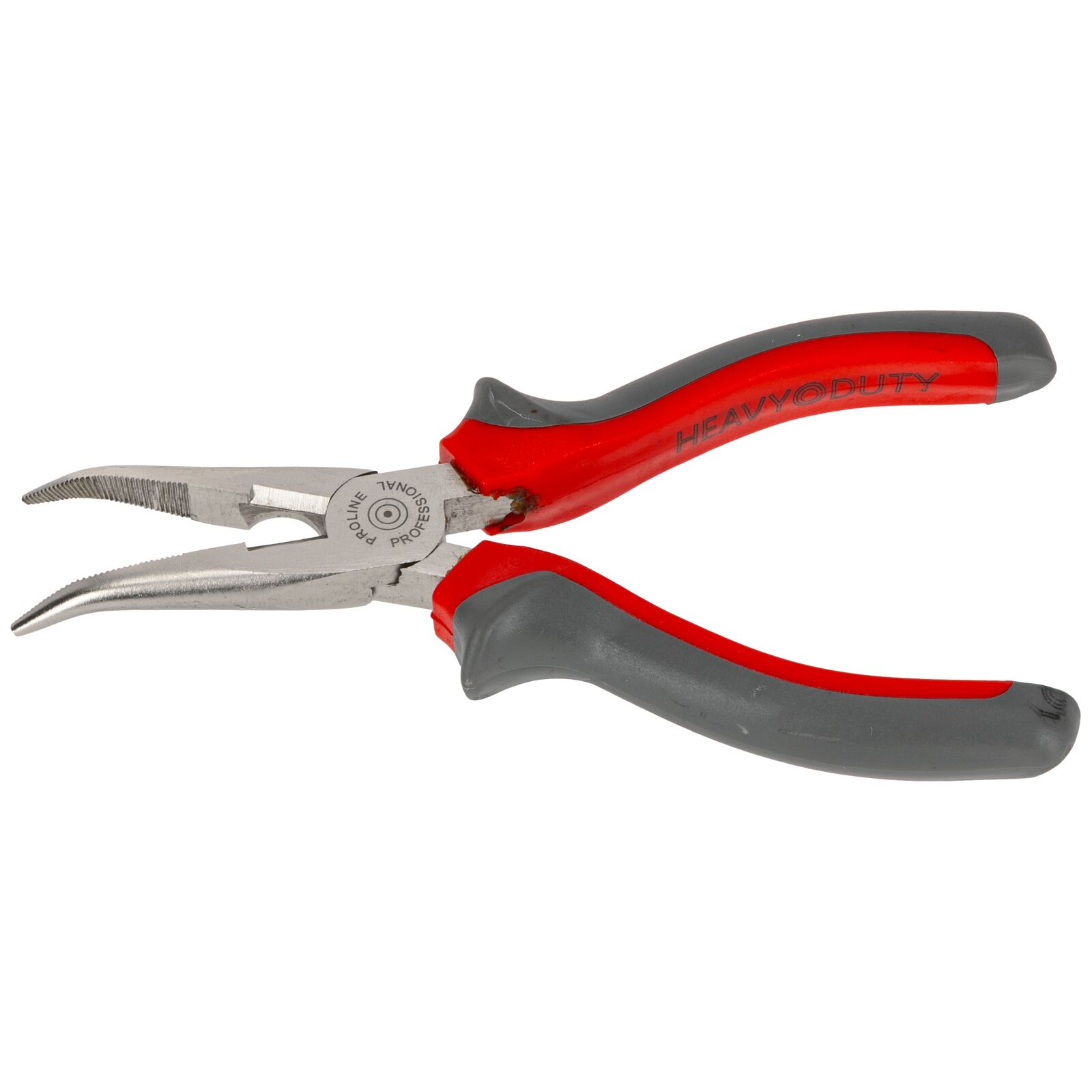 PROLINE TOOLS Flacktång 160 mm, böjd, Heavy Duty, rund käft, räfflad, med avbitare, Proline - 4