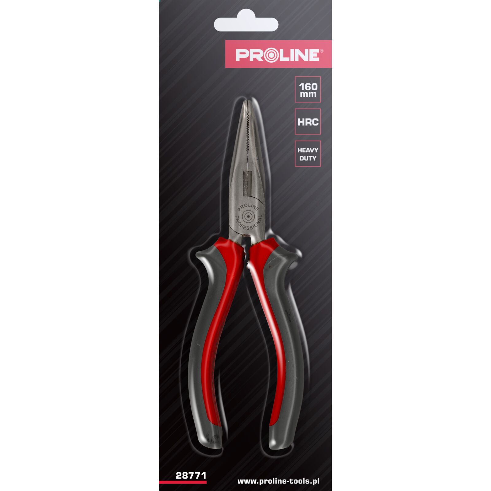 PROLINE TOOLS Flacktång 160 mm, böjd, Heavy Duty, rund käft, räfflad, med avbitare, Proline - 7