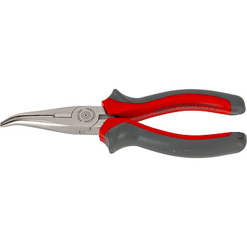 PROLINE TOOLS Flacktång 160 mm, böjd, Heavy Duty, rund käft, räfflad, med avbitare, Proline