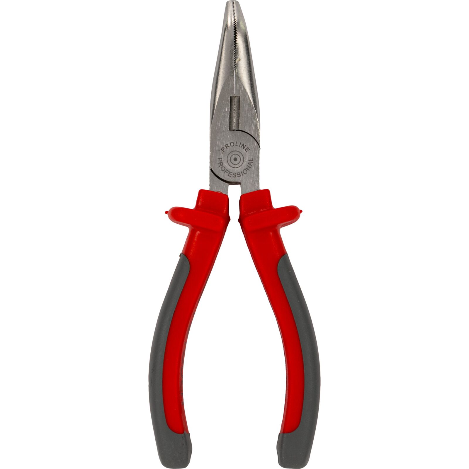 PROLINE TOOLS Flacktång böjd 160 mm, Räfflade käftar, Drop Forged, Härdat, Sidoklippande kanter, Satinfinish, Hög hållfasthet, Grepp i grå plast och mörkblå gummi, Proline - 5