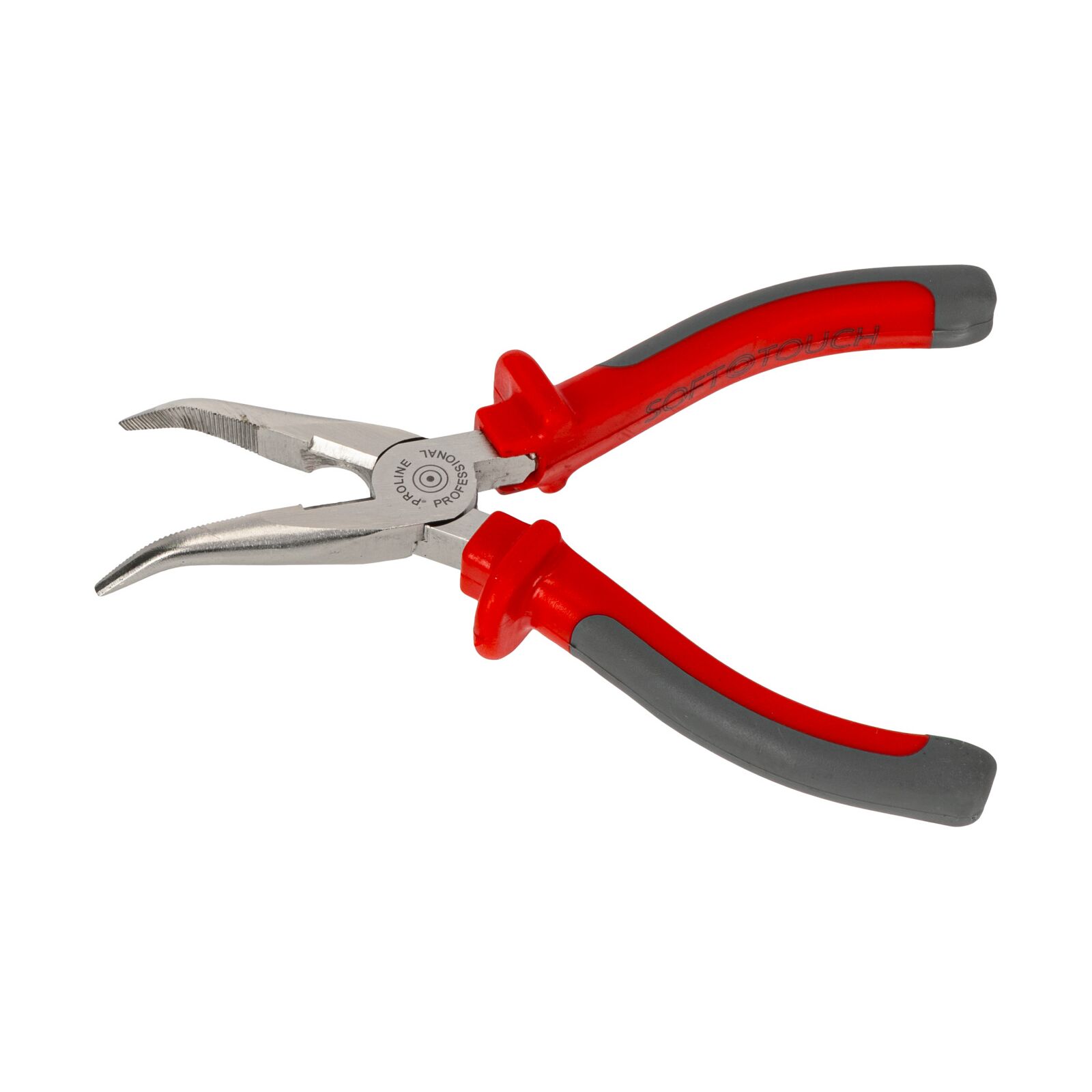 PROLINE TOOLS Flacktång böjd 160 mm, Räfflade käftar, Drop Forged, Härdat, Sidoklippande kanter, Satinfinish, Hög hållfasthet, Grepp i grå plast och mörkblå gummi, Proline - 6