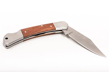 PROLINE TOOLS Universalkniv 80 mm, Hopfällbar med Trähandtag, Rostfritt Stål, Proline
