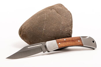 PROLINE TOOLS Universalkniv 80 mm, Hopfällbar med Trähandtag, Rostfritt Stål, Proline