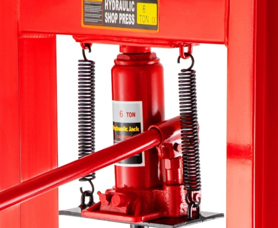 Övriga2 Hydraulisk Verkstadspress 6 Ton H-Ram 140 mm Slag V-Block 4-Stegs Höjdjustering, AppTech - 4