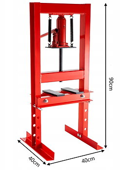 Övriga2 Hydraulisk Verkstadspress 6 Ton H-Ram 140 mm Slag V-Block 4-Stegs Höjdjustering, AppTech