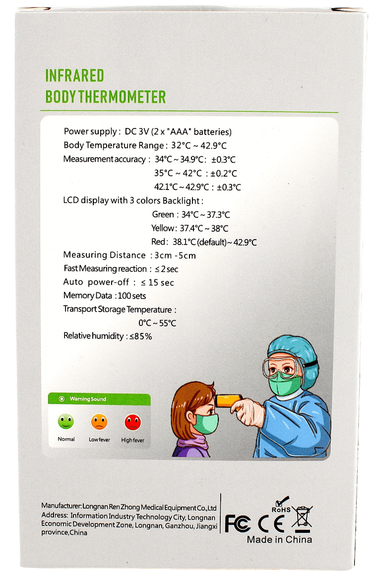 Termometer, infraröd beröringsfri, 32- 42, 5 °C - 13