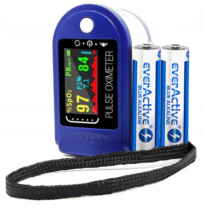 Pulsoximeter, syremätare, färg OLED display, 30-250bpm - 2