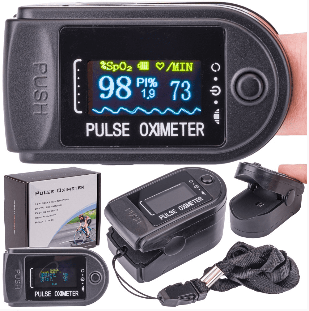 Pulsoximeter, syremätare, färg OLED display, 30-250bpm - 4