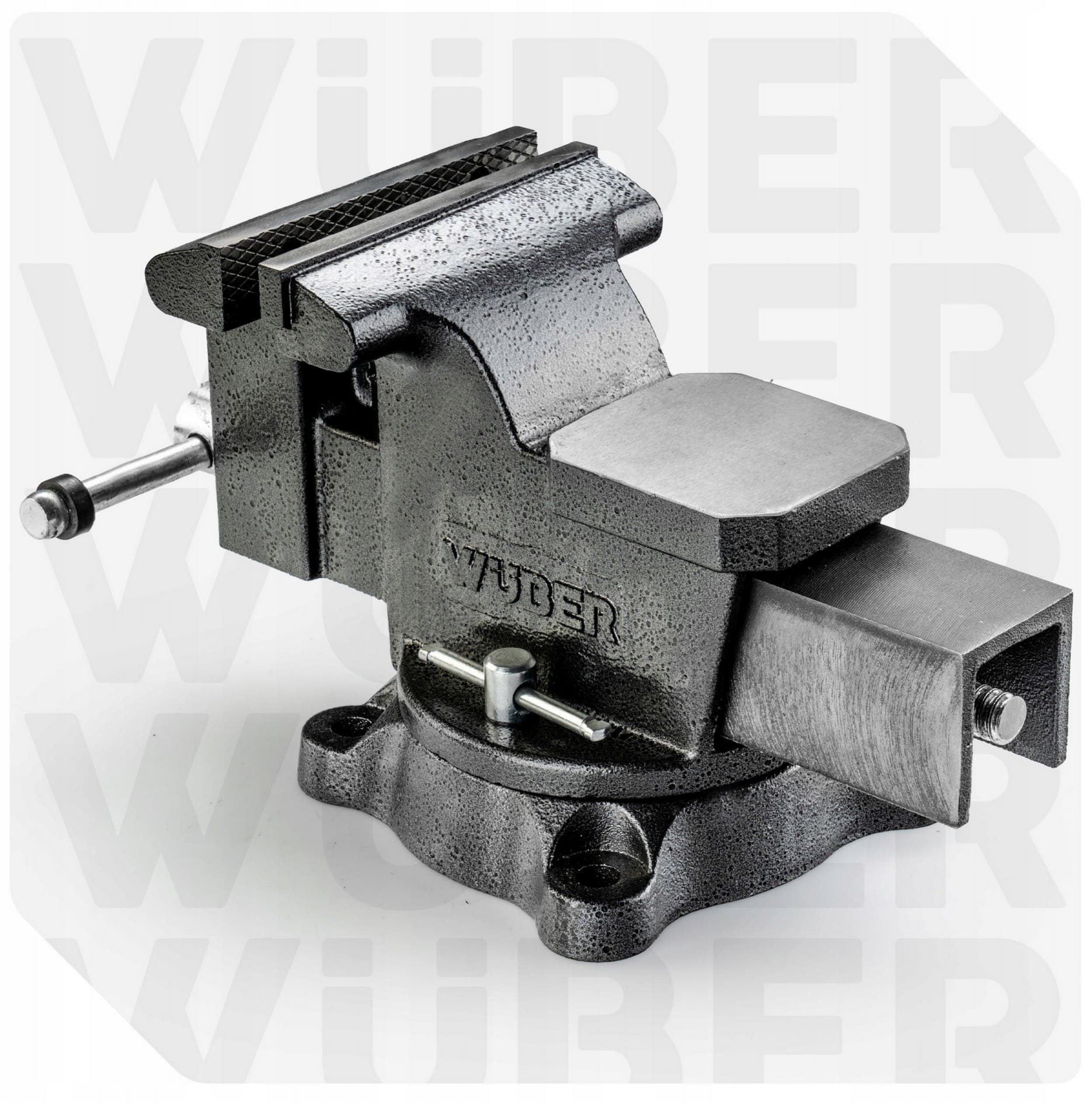 Skruvstycke 150 mm/6 Roterbart 360° med Städ, HT200 Gjutjärn 13, 8 kg, Wuber - 2