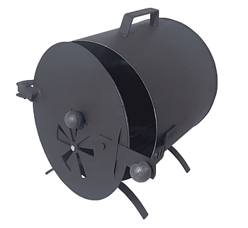 Övriga 3 Eldstad, rökkamin, kamin för rökskåp, med handtag, bärbart, cylindriskt, metall