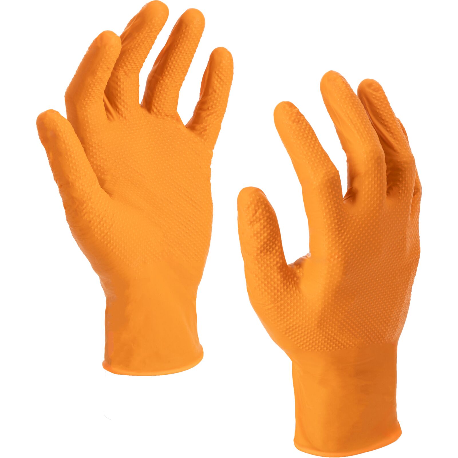 LahtiPro Gloves Nitrile Orange, 50 pcs., 7, CE, LAHTI (Handskestorlek : 9 [L] Handlängd 19,2cm Omkrets 22,9cm) - 2