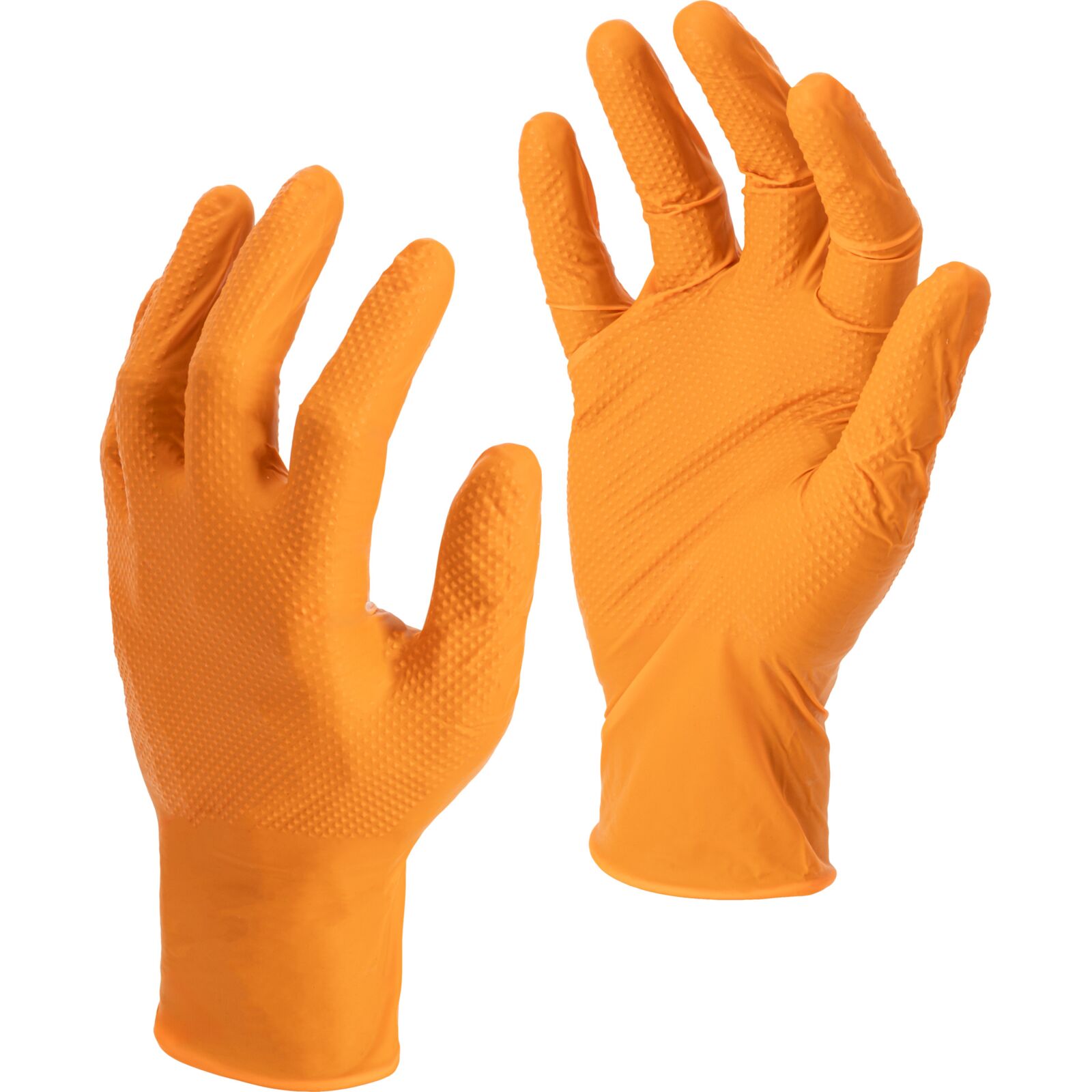 LahtiPro Gloves Nitrile Orange, 50 pcs., 7, CE, LAHTI (Handskestorlek : 9 [L] Handlängd 19,2cm Omkrets 22,9cm)