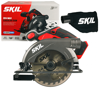Elsåg, cirkelsåg 20V 4, 0Ah 4500rpm 54 mm skärdjup, 165 mm skivor, snabbladdare, SKIL