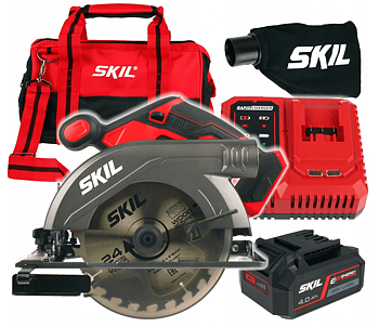 Elsåg, cirkelsåg 20V 4, 0Ah 4500rpm 54 mm skärdjup, 165 mm skivor, snabbladdare, SKIL