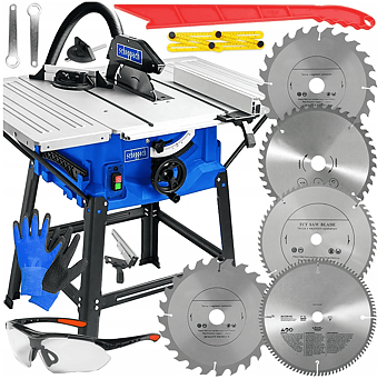 Bordcirkelsåg 2000W 250 mm 30 mm, 230V med 5 sågklingor, underrede, tillbehör , HS100S SCHEPPACH