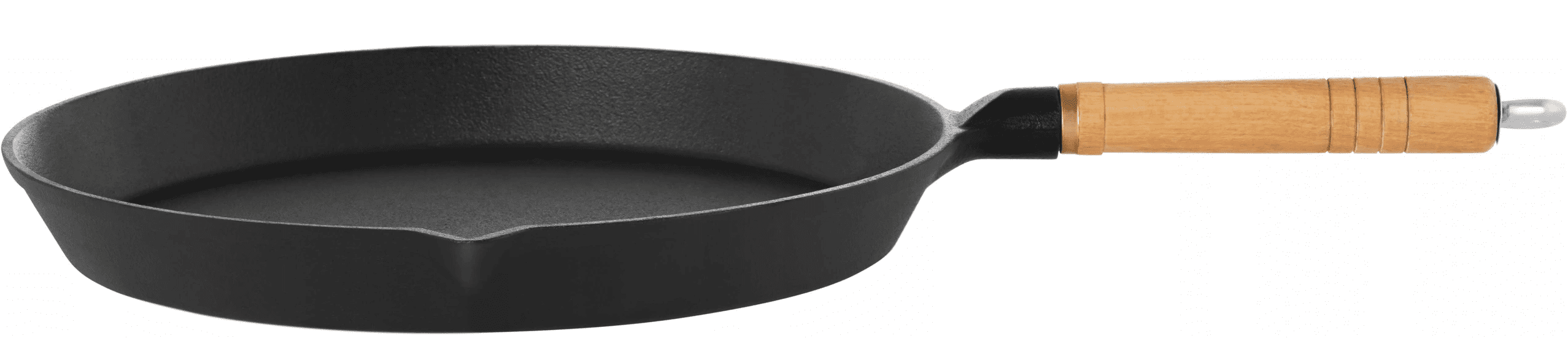 ROYAL CATERING Gjutjärns stekpanna 30 cm, trähandtag, 5 cm hög - 5