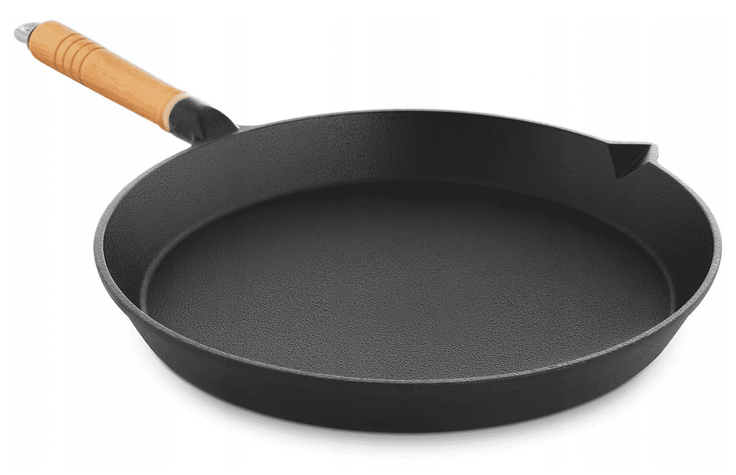 ROYAL CATERING Gjutjärns stekpanna 30 cm, trähandtag, 5 cm hög