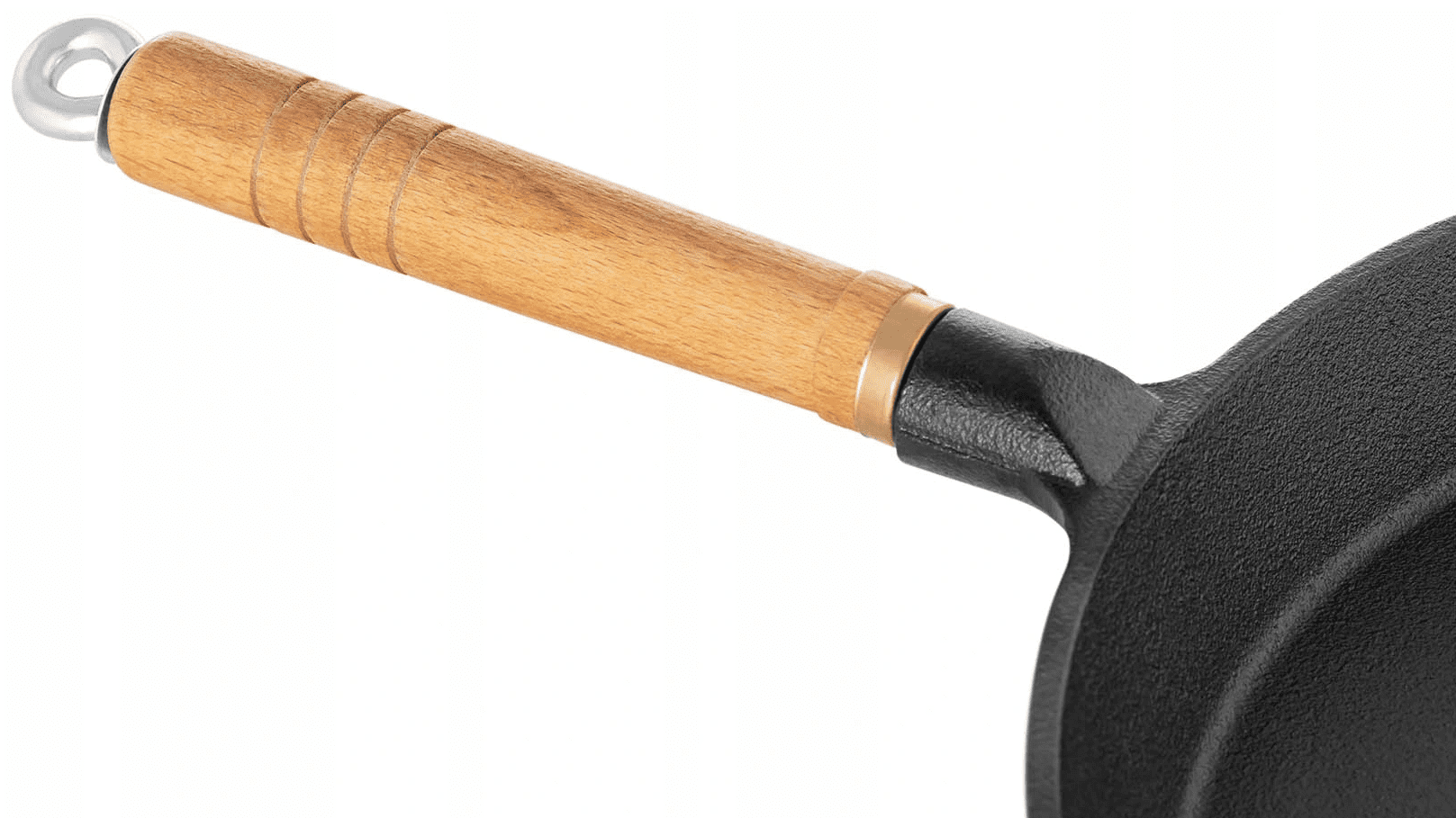ROYAL CATERING Gjutjärns stekpanna 30 cm, trähandtag, 5 cm hög - 6
