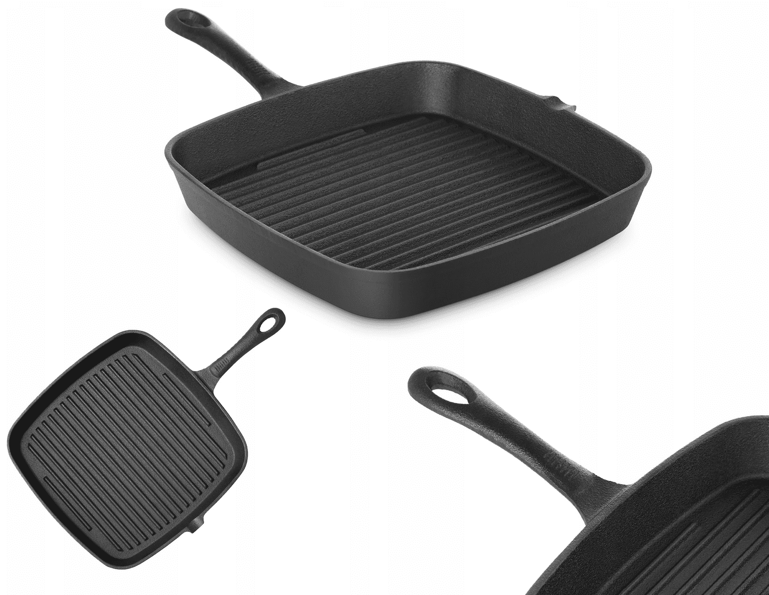 ROYAL CATERING Gjutjärns grillstekpanna 24 x 24 cm, 5.5 cm hög, grillpanna - 5