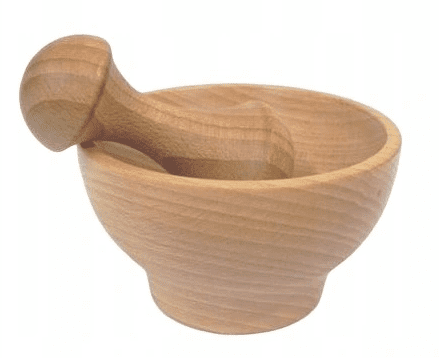 Mortel av bokträ med stöt, 10.5 cm - 2