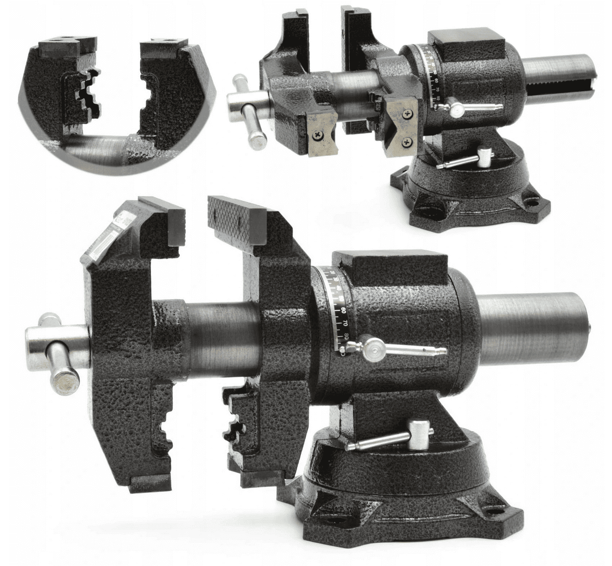 Skruvstycke 125 mm multifunktion, skruvstäd vridbar 360º 12 kg, Geko