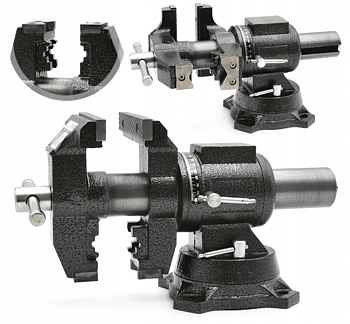 Skruvstycke 125 mm multifunktion, skruvstäd vridbar 360º 12 kg, Geko